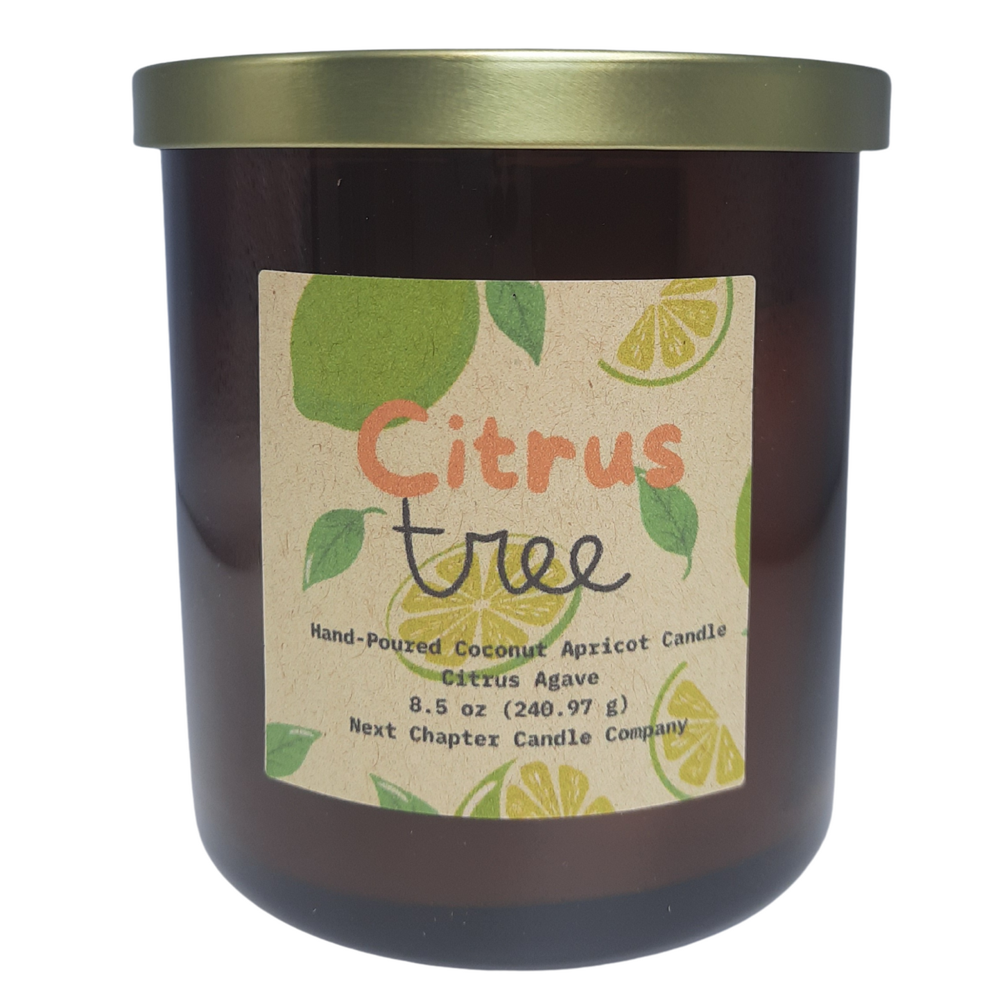 Citrus Tree Candle - Citrus Agave | Eco-Friendly, Hand-Poured, Coconut Blend Wax, Single Wick