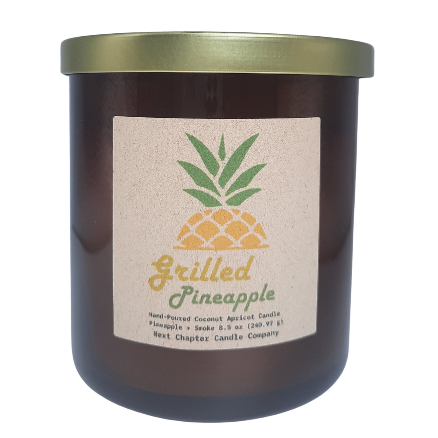 Grilled Pineapple Candle - Grilled Pineapple + Smoke | Eco-Friendly, Hand-Poured, Coconut Blend Wax, Single Wick