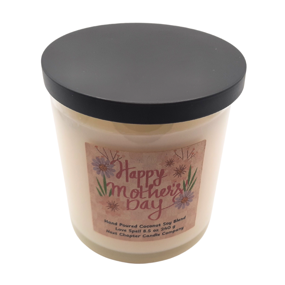 Mother's Day Candle - Love Spell Scent | Eco-Friendly, Hand-Poured, Coconut Soy Blend Wax, Single Wick