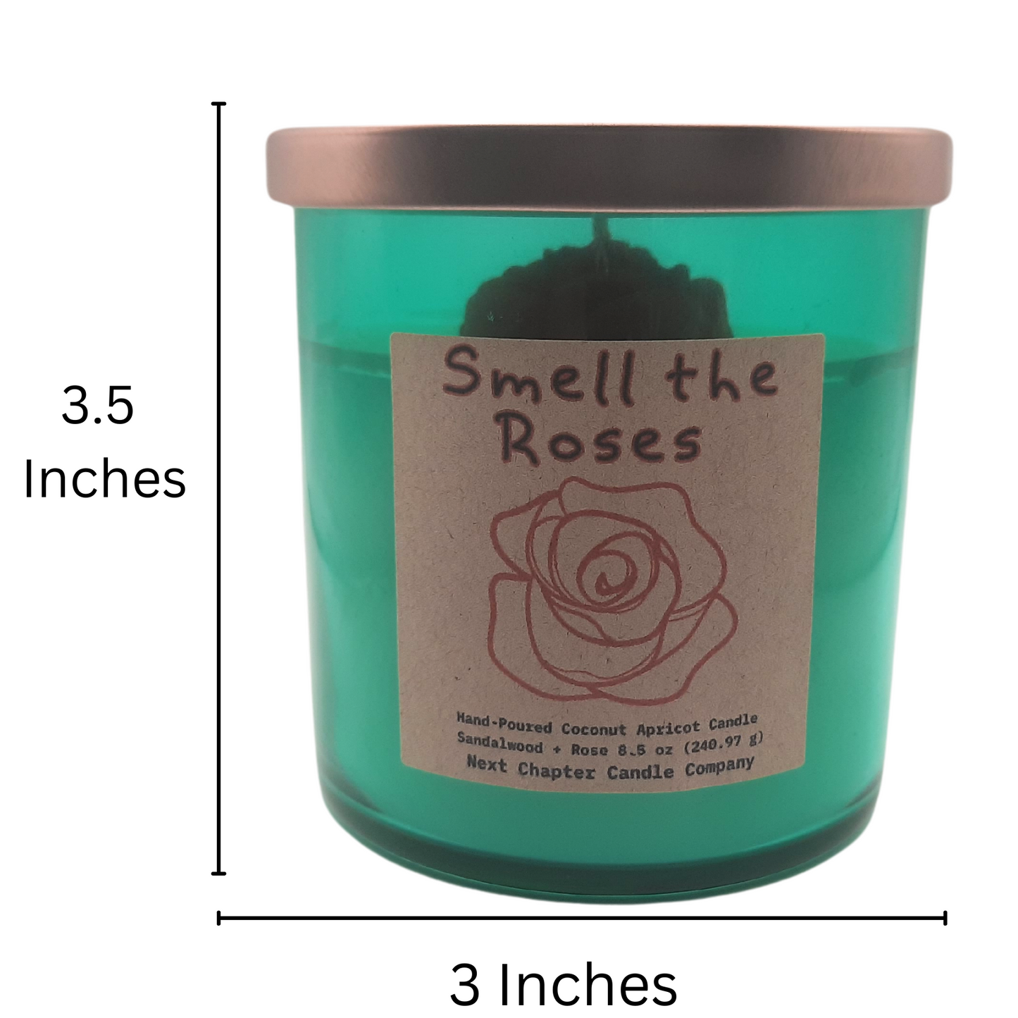 Smell the Roses Candle – Rose & Sandalwood | Eco-Friendly, Hand-Poured, Coconut Blend Wax, Single Wick