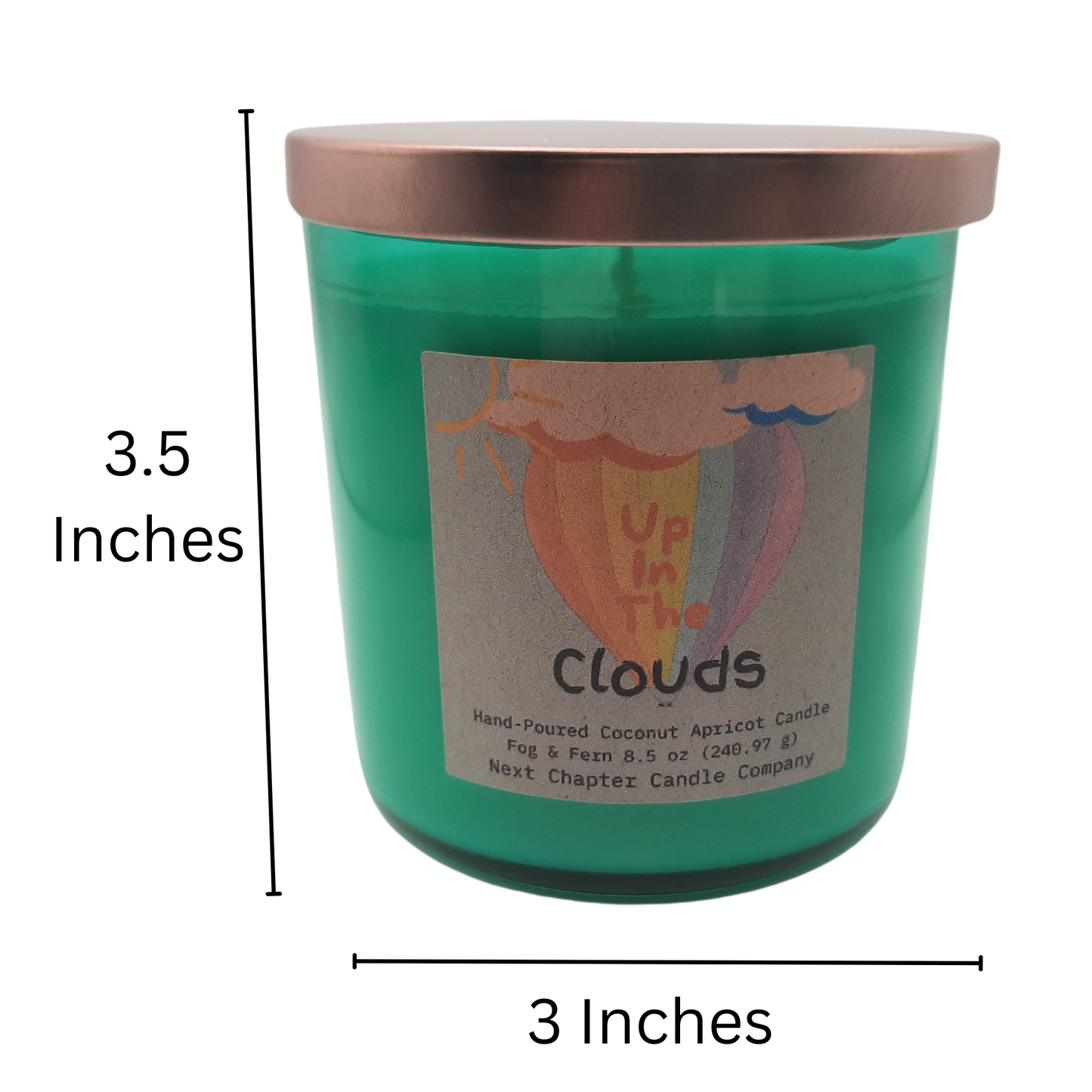 Up In The Clouds Candle - Fog & Fern | Eco-Friendly, Hand-Poured, Coconut Blend Wax, Single Wick