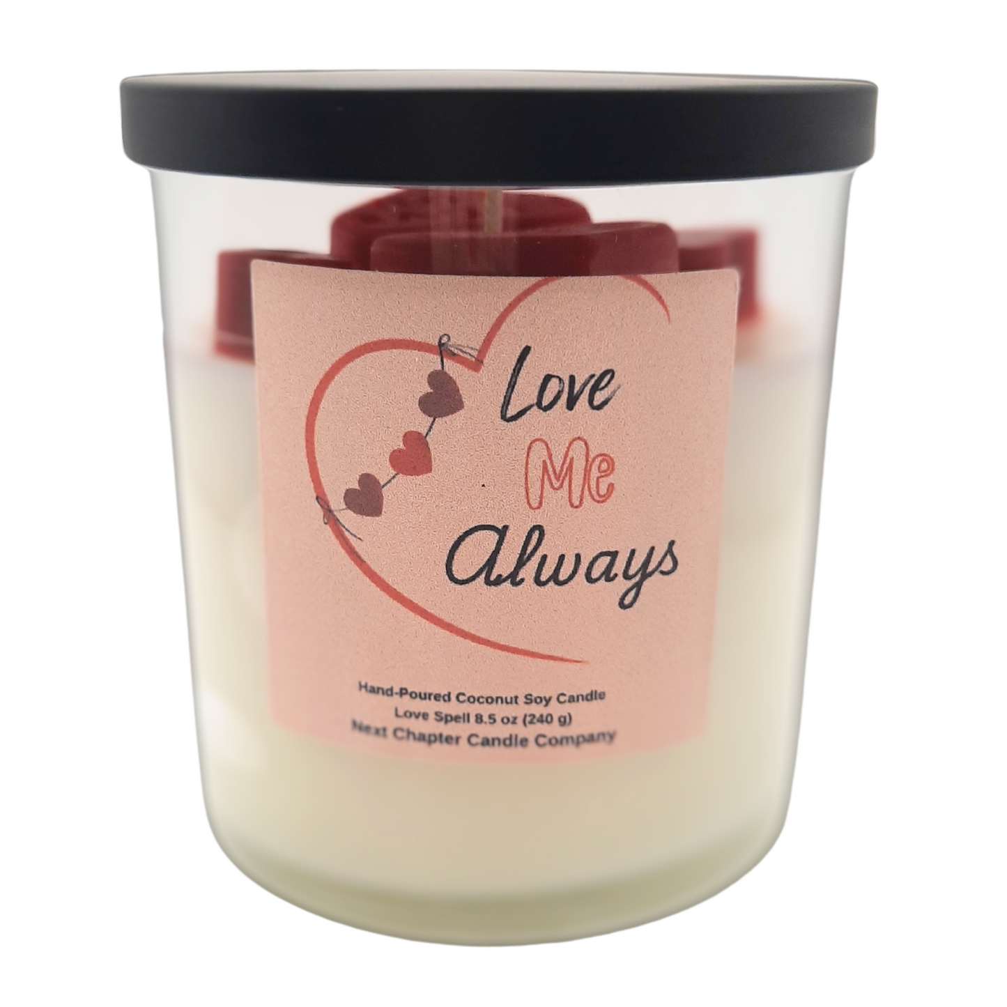 Love Me Always Candle - Love Spell | Eco-Friendly, Hand-Poured, Coconut Soy Blend Wax, Single Wick
