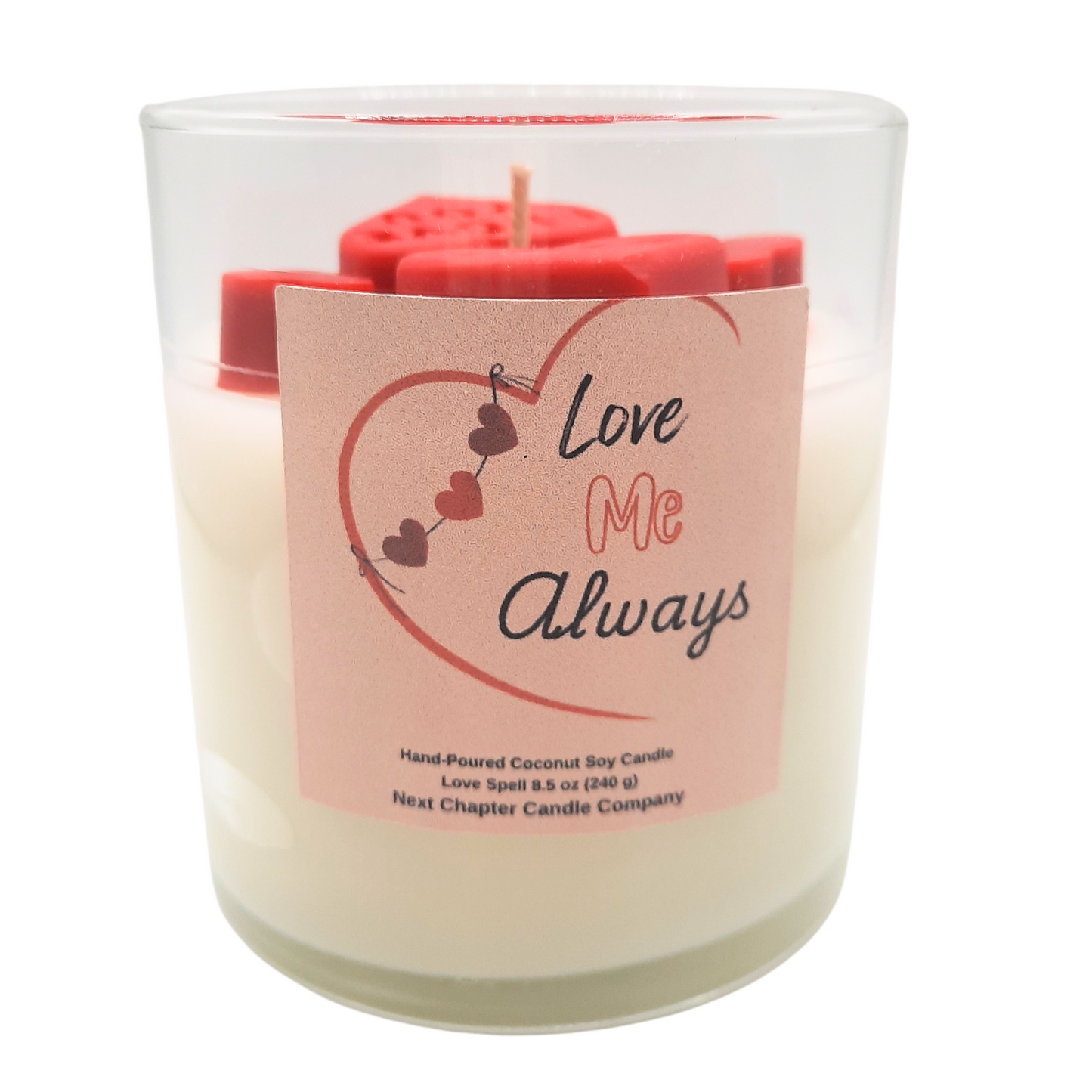Love Me Always Candle - Love Spell | Eco-Friendly, Hand-Poured, Coconut Soy Blend Wax, Single Wick