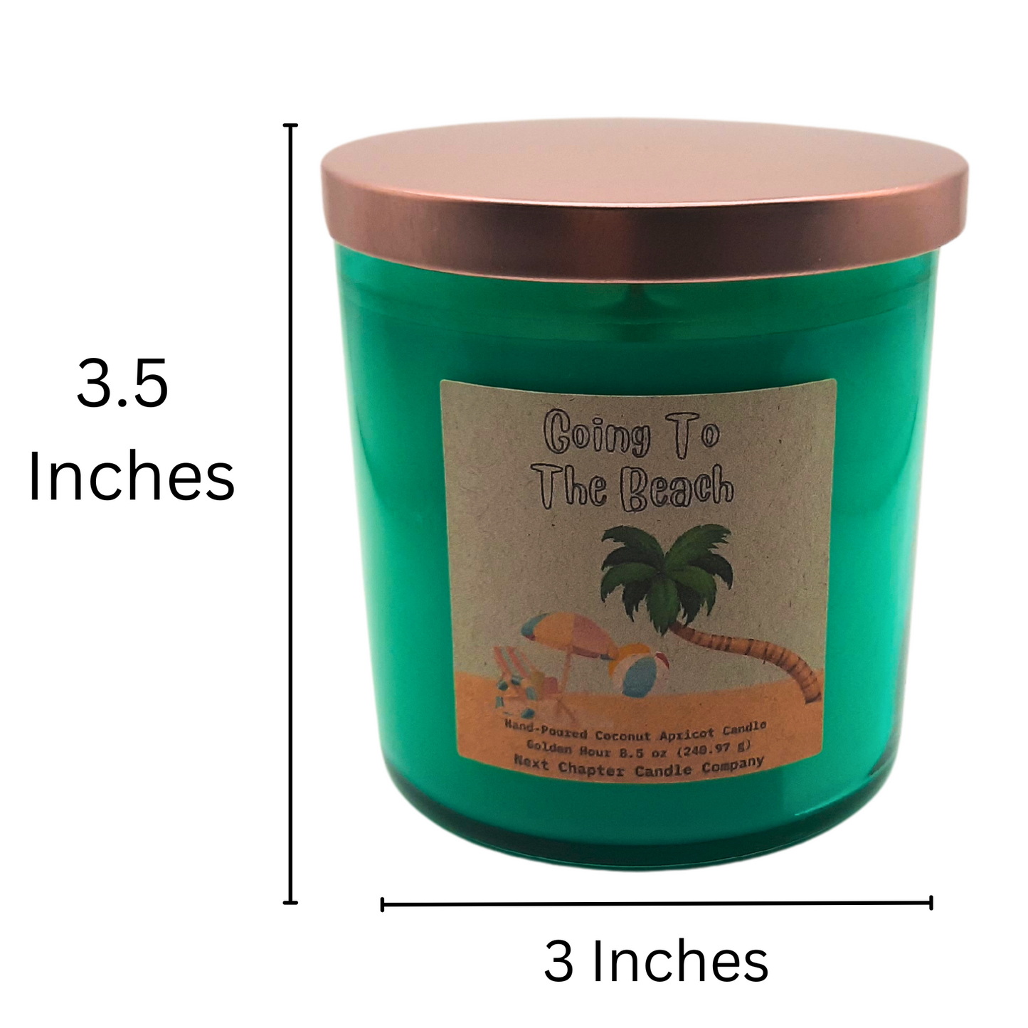 Going To The Beach Candle - Golden Hour | Eco-Friendly, Hand-Poured, Coconut Blend Wax, Single Wick