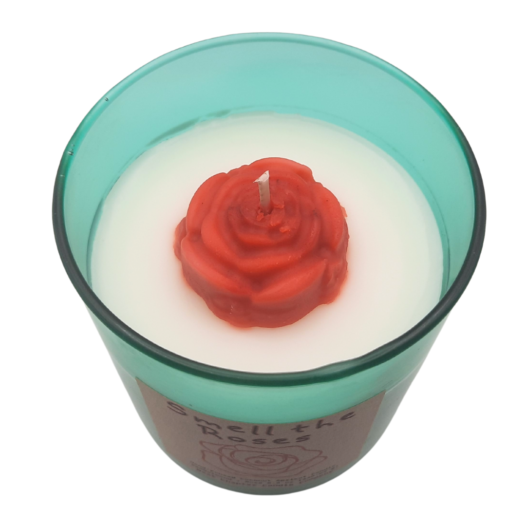 Smell the Roses Candle – Rose & Sandalwood | Eco-Friendly, Hand-Poured, Coconut Blend Wax, Single Wick