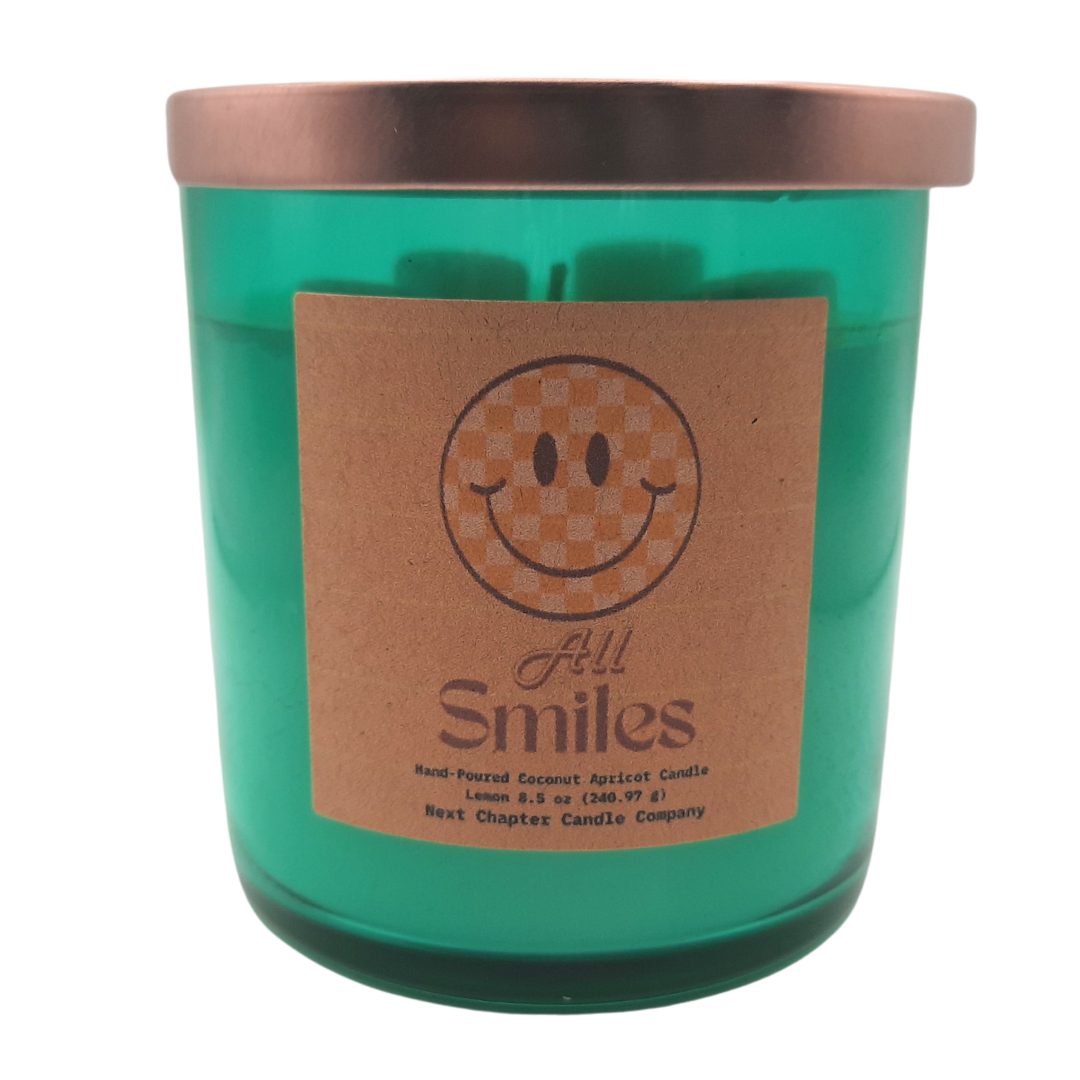 All Smiles Candle - Lemon | Eco-Friendly, Hand-Poured, Coconut Blend Wax, Single Wick
