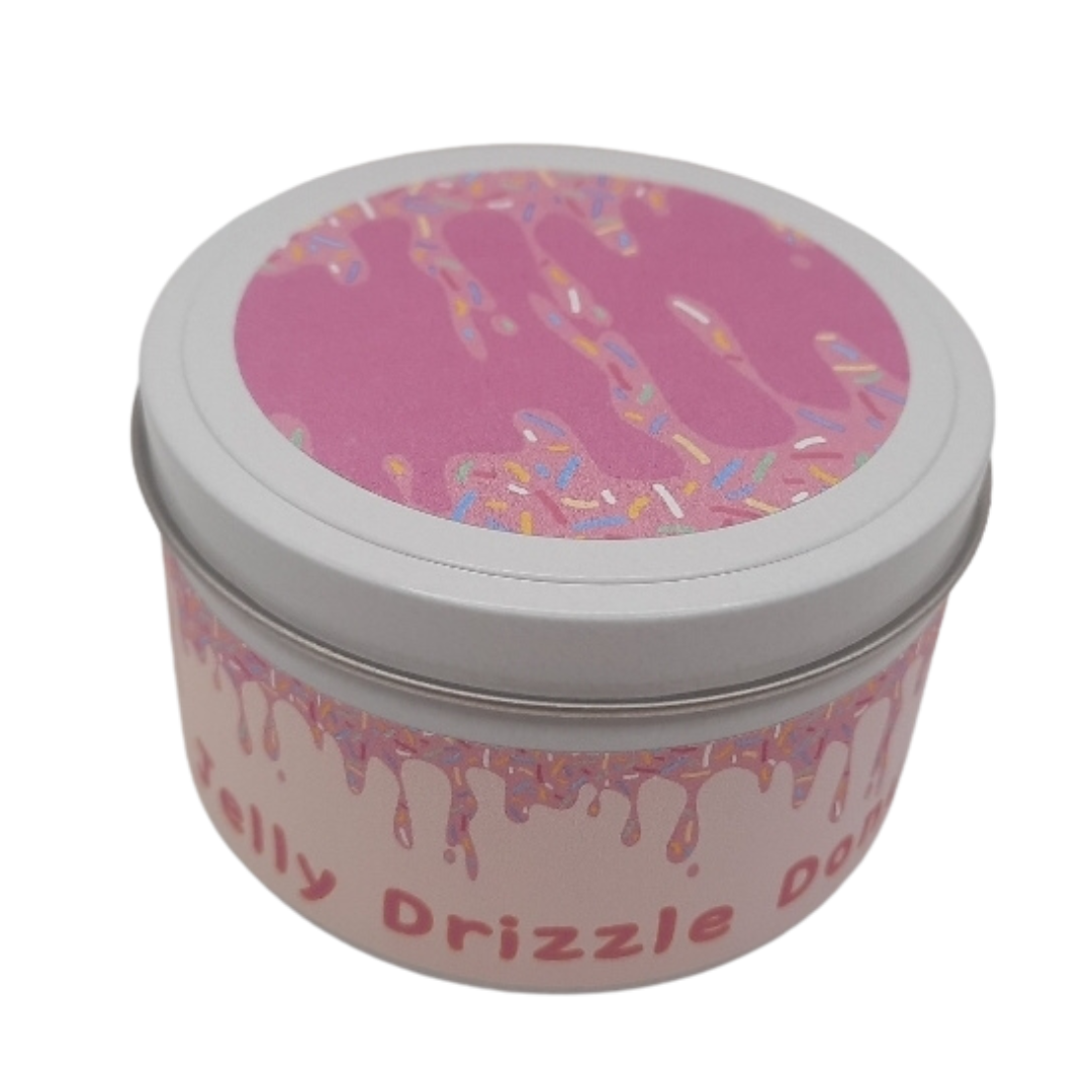 Jelly Drizzle Donut Candle - Red Plum Baklava | Eco-Friendly, Hand-Poured, Coconut Blend Wax, Single Wick