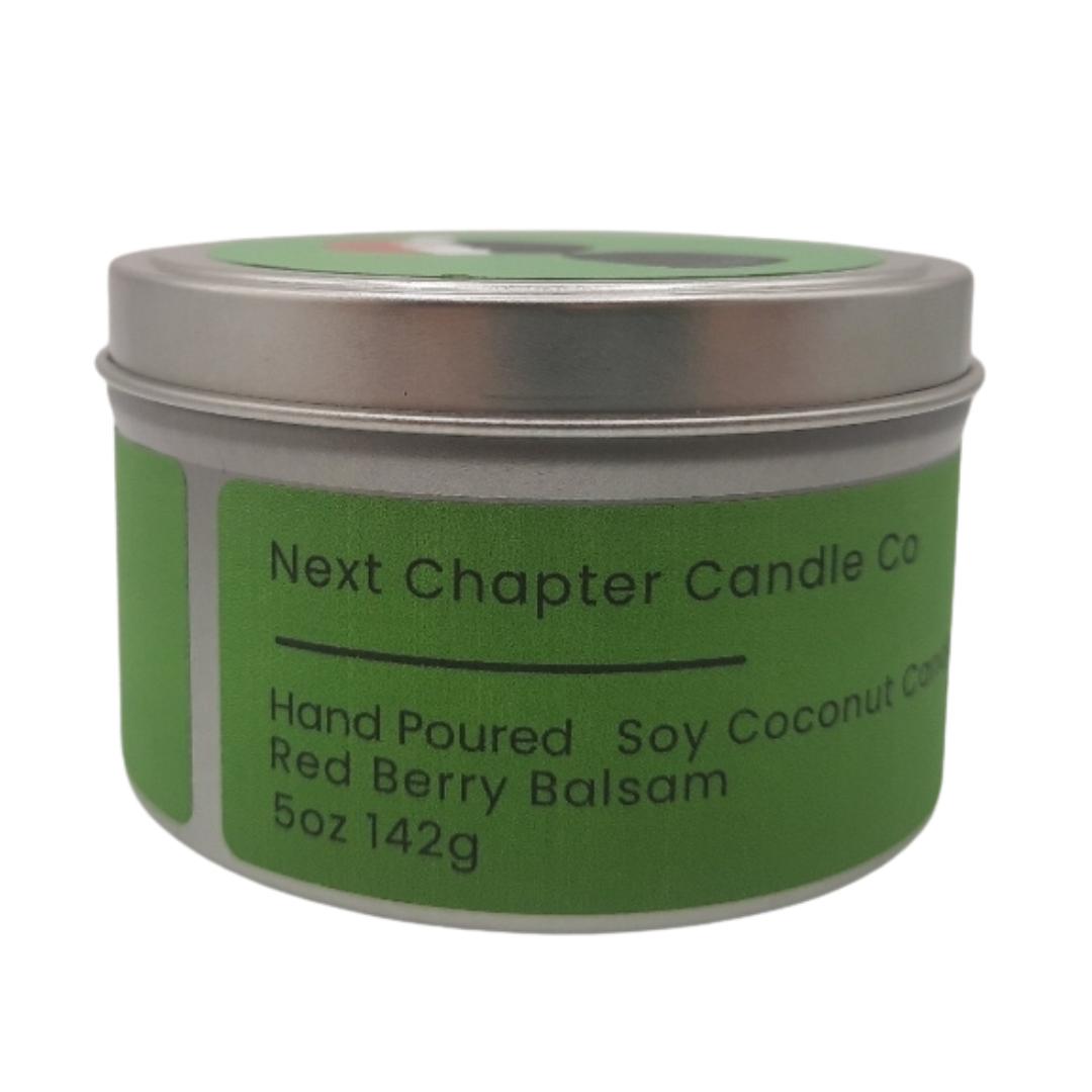 Christmas in July Candle - Red Berry Balsam | Eco-Friendly, Hand-Poured, Coconut Blend Wax, Single Wick