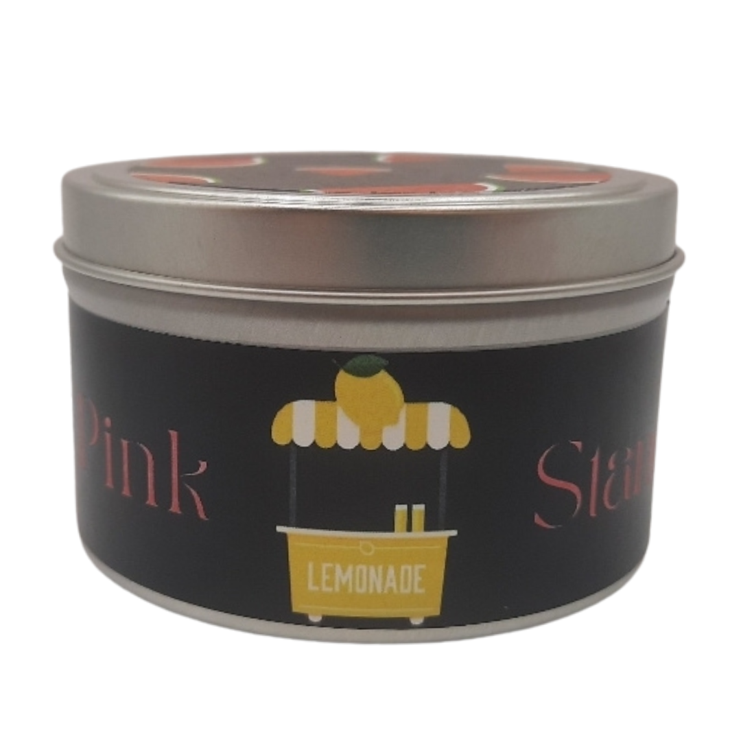 Pink Watermelon Lemonade Stand Candle - Pink Watermelon Lemonade | Eco-Friendly, Hand-Poured, Coconut Soy Blend Wax, Single Wick