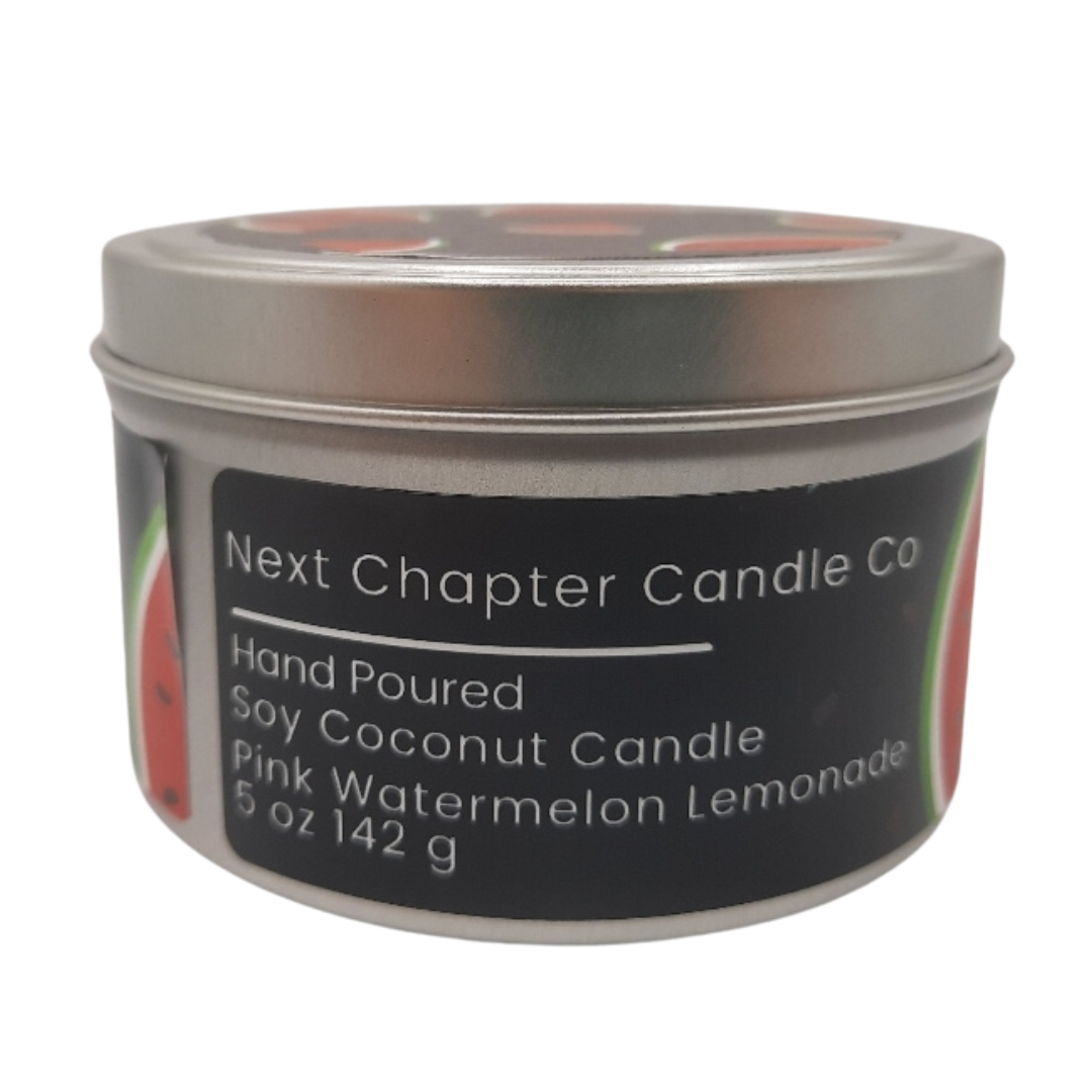Pink Watermelon Lemonade Stand Candle - Pink Watermelon Lemonade | Eco-Friendly, Hand-Poured, Coconut Soy Blend Wax, Single Wick