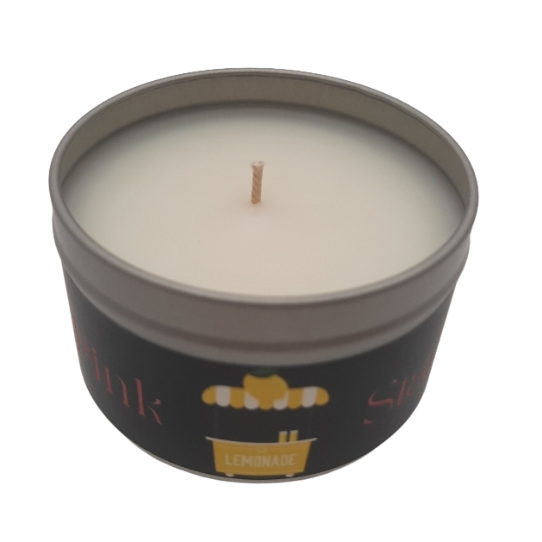 Pink Watermelon Lemonade Stand Candle - Pink Watermelon Lemonade | Eco-Friendly, Hand-Poured, Coconut Soy Blend Wax, Single Wick