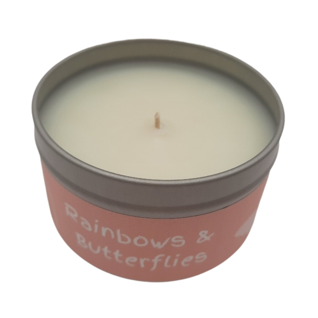 Rainbows & Butterflies Candle - Citrus Sunshine | Eco-Friendly, Hand-Poured, Coconut Blend Wax, Single Wick