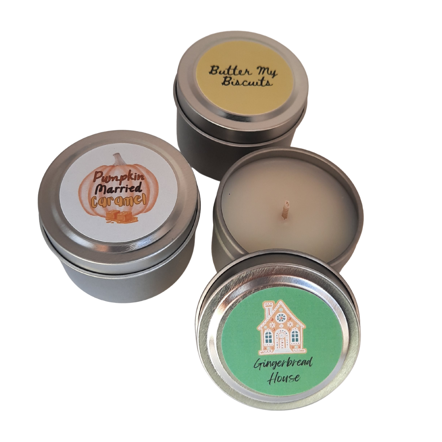 Mini Tin Mystery Box - 3 Mini 2oz Tins  | Eco-Friendly, Hand-Poured, Coconut Blend Wax, Single Wick